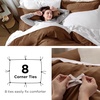 Bedsure Tan Gingham Ruffle Duvet Cover Set,Vintage Farmhouse Bedding, Queen(19 – Chocolate Brown (No Comforter))