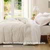 Bedsure Tan Gingham Ruffle Duvet Cover Set,Vintage Farmhouse Bedding, Queen(20 – Beige (No Comforter))