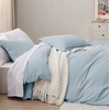 Bedsure Tan Gingham Ruffle Duvet Cover Set,Vintage Farmhouse Bedding, Queen(20 – Sky Blue (No Comforter))