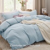 Bedsure Tan Gingham Ruffle Duvet Cover Set,Vintage Farmhouse Bedding, Queen(20 – Sky Blue (No Comforter))