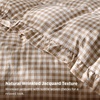 Bedsure Tan Gingham Ruffle Duvet Cover Set,Vintage Farmhouse Bedding, Queen(24 – Tan Gingham)