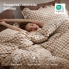 Bedsure Tan Gingham Ruffle Duvet Cover Set,Vintage Farmhouse Bedding, Queen(24 – Tan Gingham)