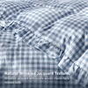 Bedsure Tan Gingham Ruffle Duvet Cover Set,Vintage Farmhouse Bedding, Queen(26 – Blue Gingham)