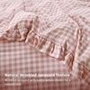 Bedsure Tan Gingham Ruffle Duvet Cover Set,Vintage Farmhouse Bedding, Queen(27 – Pink Gingham)