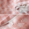 Bedsure Tan Gingham Ruffle Duvet Cover Set,Vintage Farmhouse Bedding, Queen(27 – Pink Gingham)
