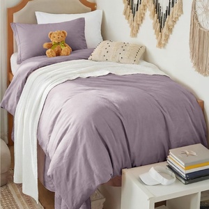Bedsure Tan Gingham Ruffle Duvet Cover Set,Vintage Farmhouse Bedding, Queen(06 – Lilac Purple (No Comforter))