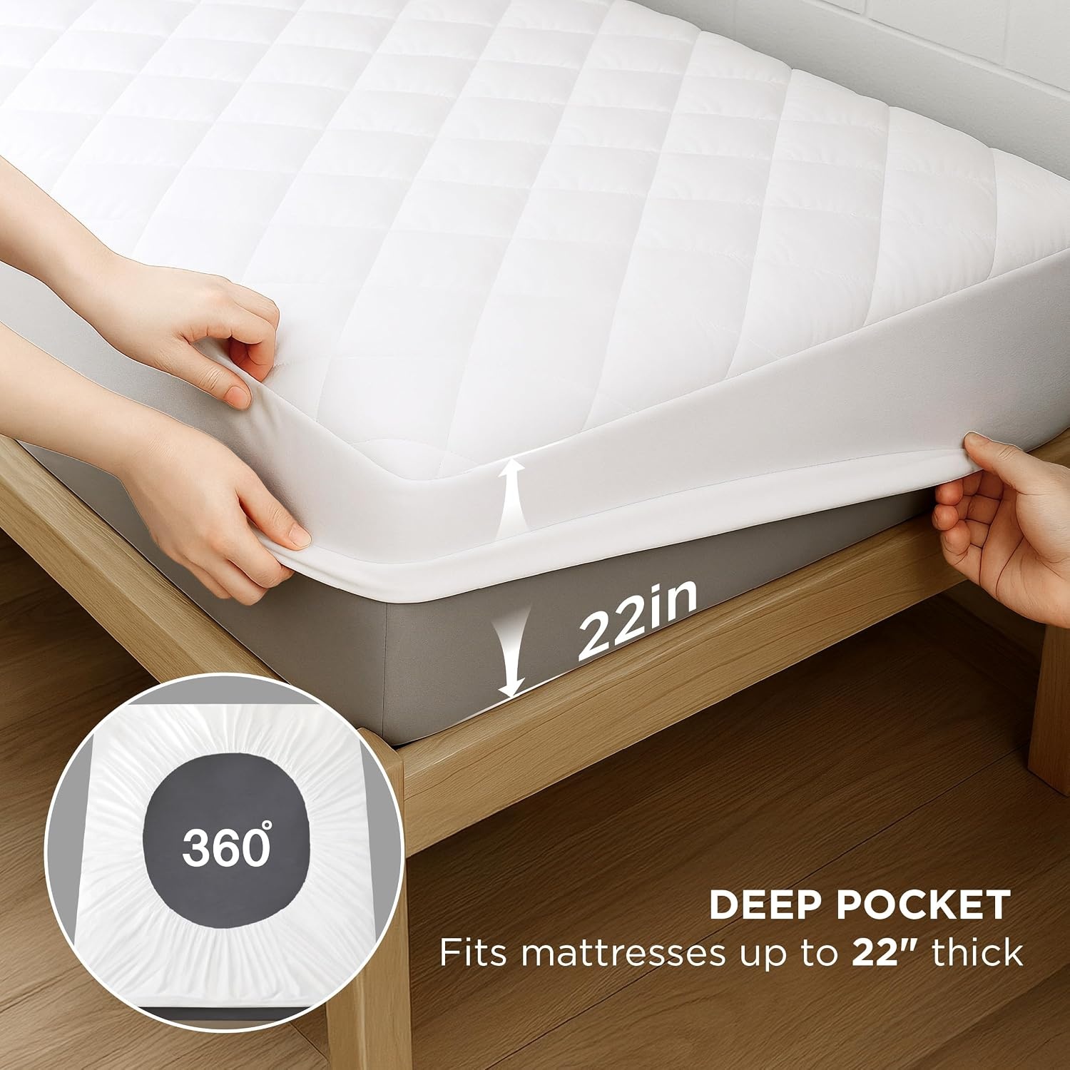 image:imageBedsure Twin XL 100 Cotton Muslin Blanket Light Brown Twin XL Mattress Protector