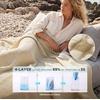 Bedsure King Size 100% Cotton Muslin Blanket （Linen Beige） + Twin XL Mattress Protector
