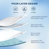Bedsure Queen Size 100% Cotton Muslin Blanket（Linen Beige） + Twin XL Mattress Protector