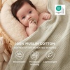 Bedsure Twin XL 100% Cotton Muslin Blanket (Linen Beige)+ Twin XL Mattress Protector