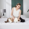 Bedsure White Twin Size Mattress Pad Bundle Twin Sheets Set Grey