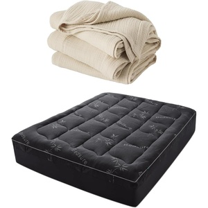 Bedsure 100% Cotton Muslin Blanket + Twin XL Mattress Topper