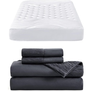Bedsure White King Size Mattress Pad Bundle King Size Sheets Grey