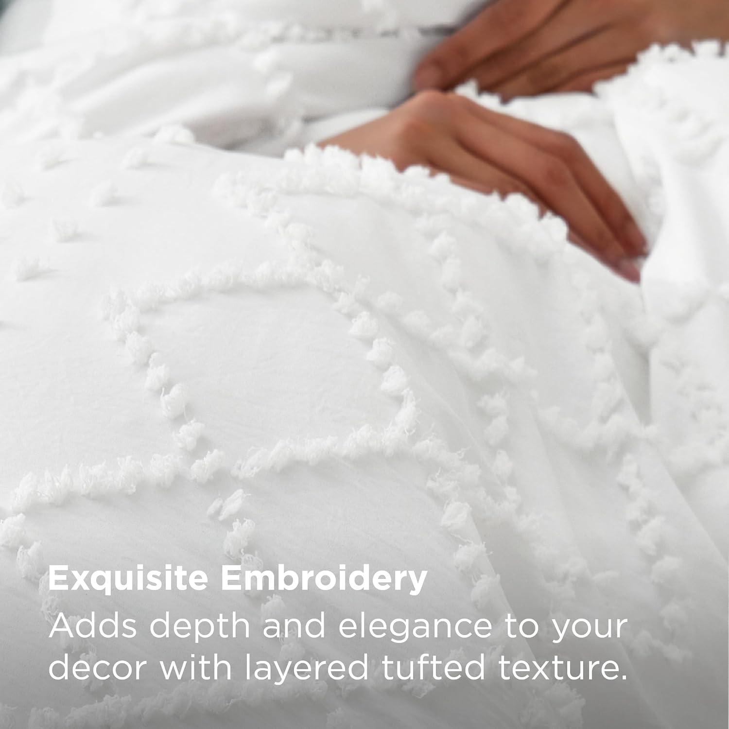 image:imageBedsure Light Pink Boho Duvet Cover Queen Soft Vintage Embroidery01 White