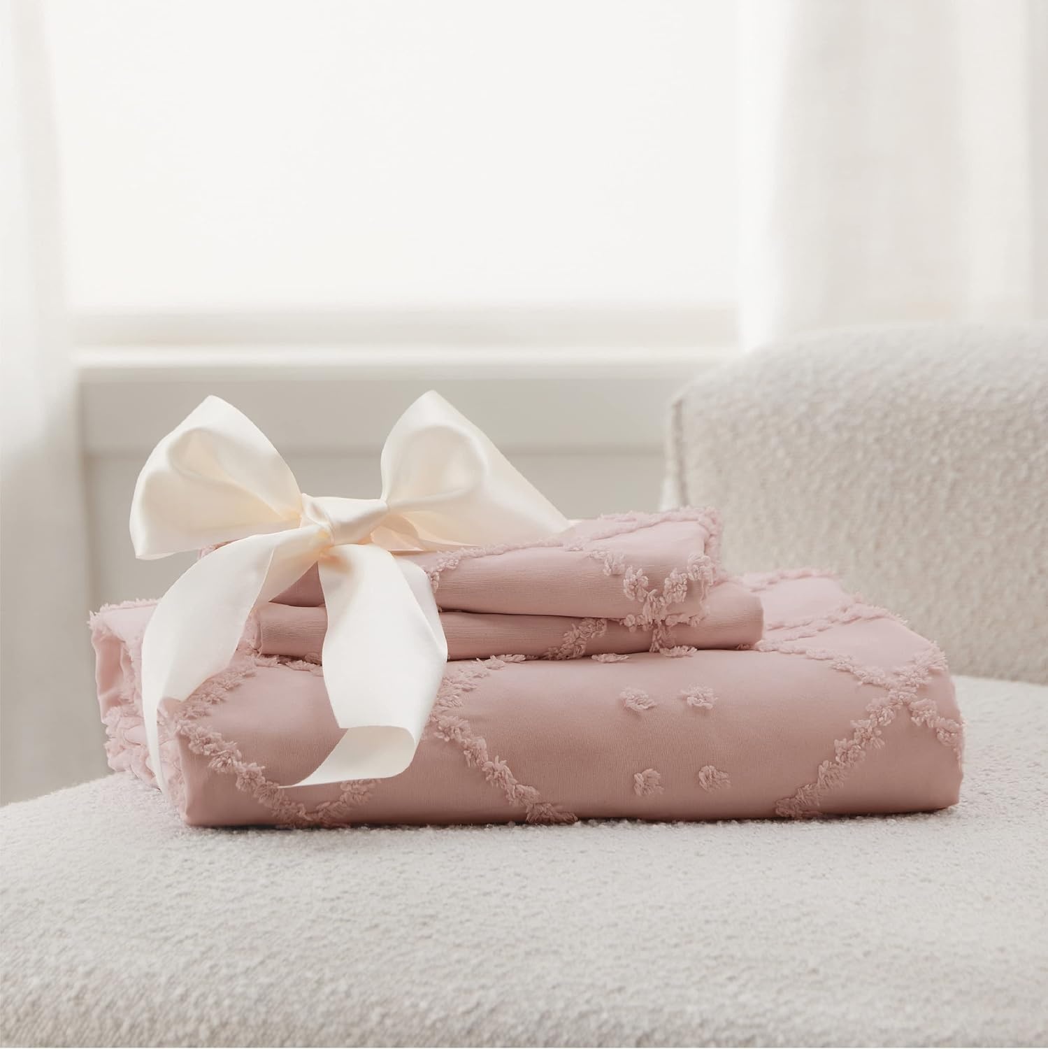 image:imageBedsure Light Pink Boho Duvet Cover Queen Soft Vintage Embroidery07 Pink