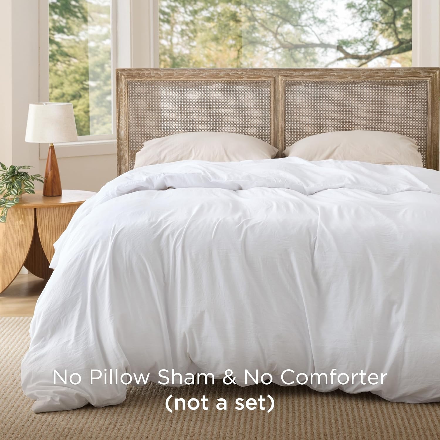 image:imageBedsure Prewashed Duvet Cover Only CottonLike Feel White Queen00 White Only Duvet Cover