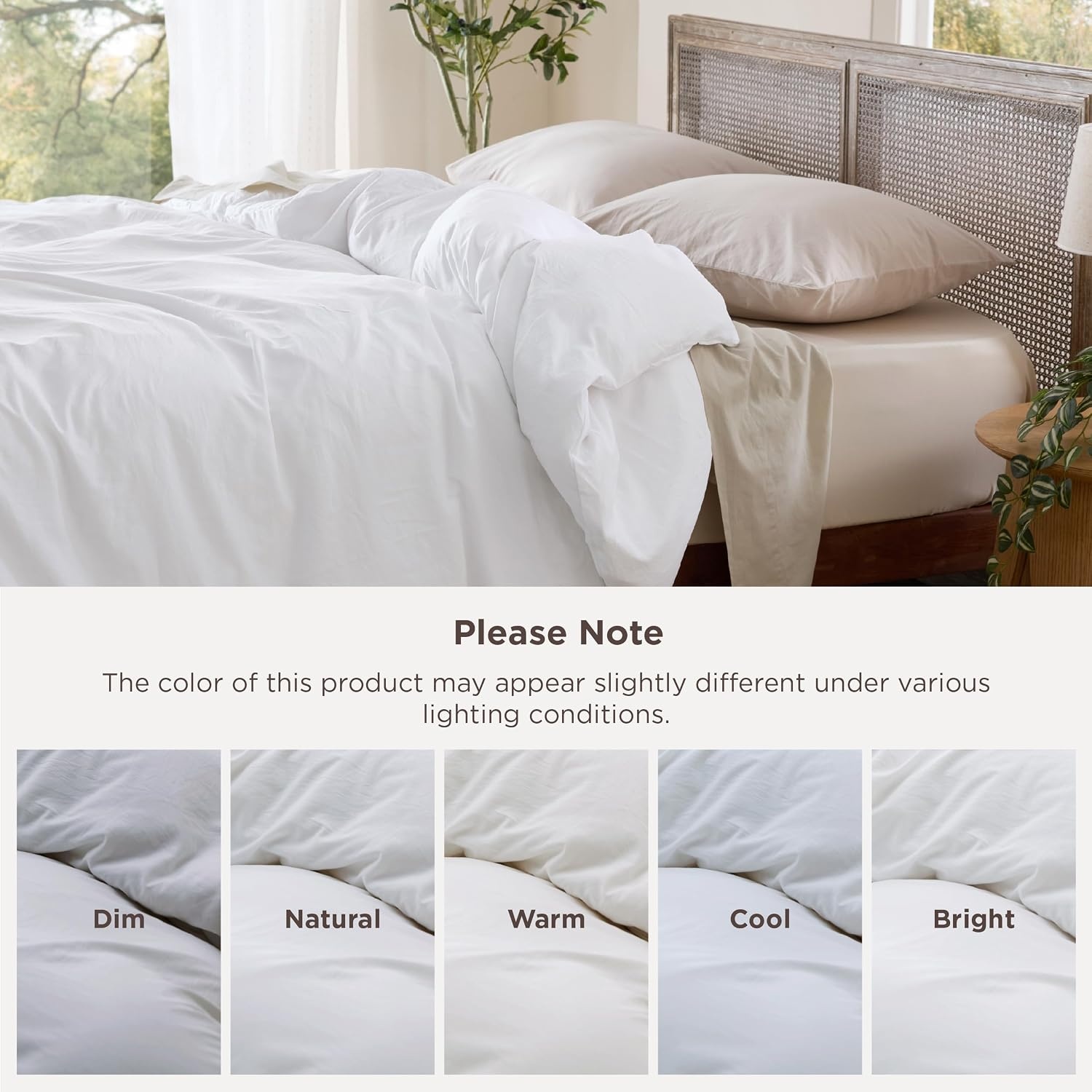image:imageBedsure Prewashed Duvet Cover Only CottonLike Feel White Queen00 White Only Duvet Cover