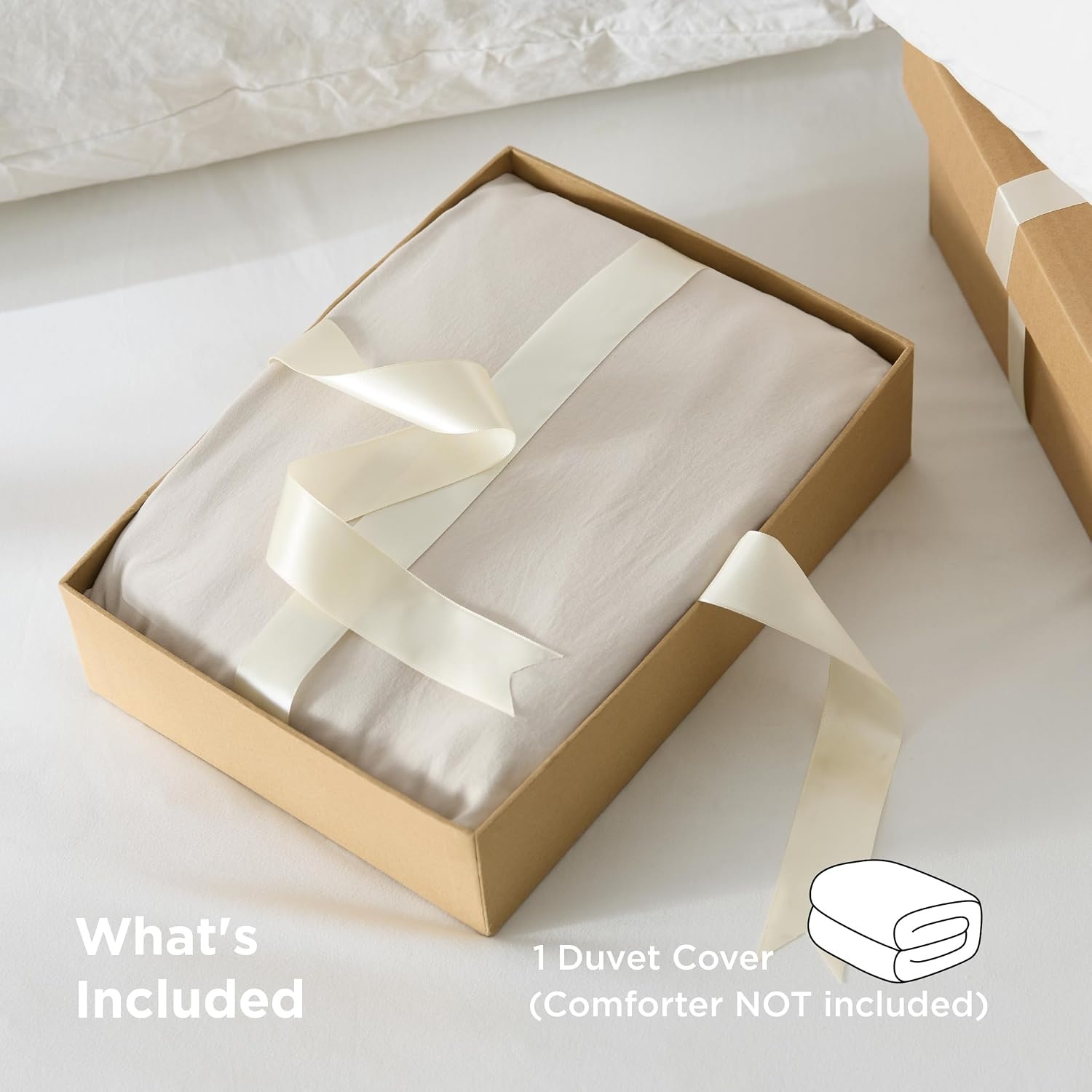 image:imageBedsure Prewashed Duvet Cover Only CottonLike Feel White Queen01 Linen Only Duvet Cover