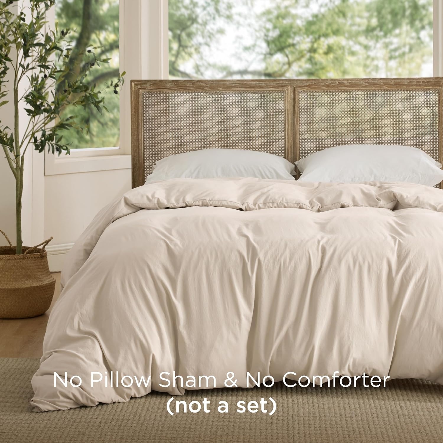 image:imageBedsure Prewashed Duvet Cover Only CottonLike Feel White Queen03 Cream Only Duvet Cover