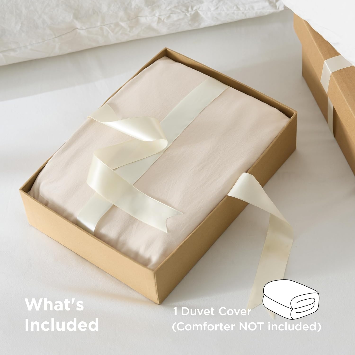 image:imageBedsure Prewashed Duvet Cover Only CottonLike Feel White Queen03 Cream Only Duvet Cover