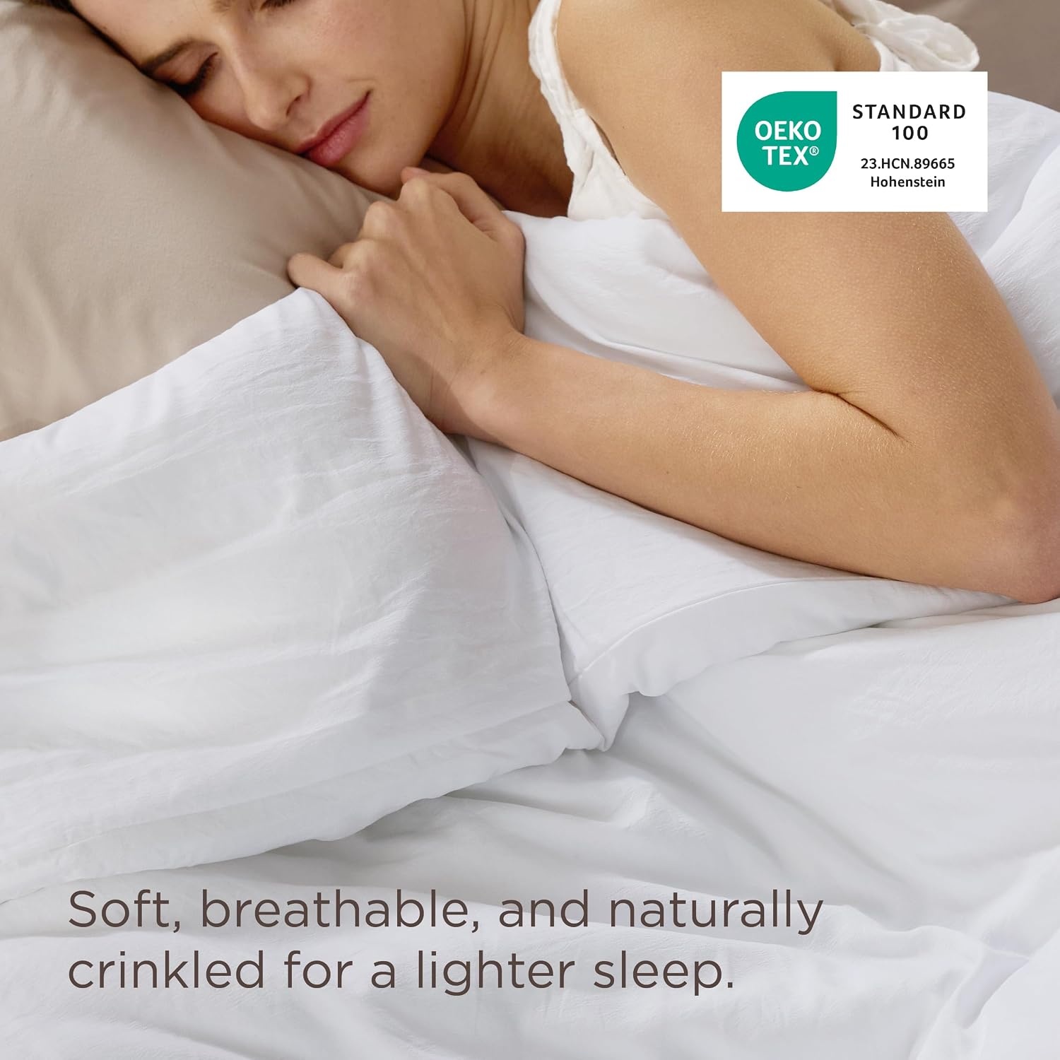 image:imageBedsure Prewashed Duvet Cover Only CottonLike Feel White QueenWhite