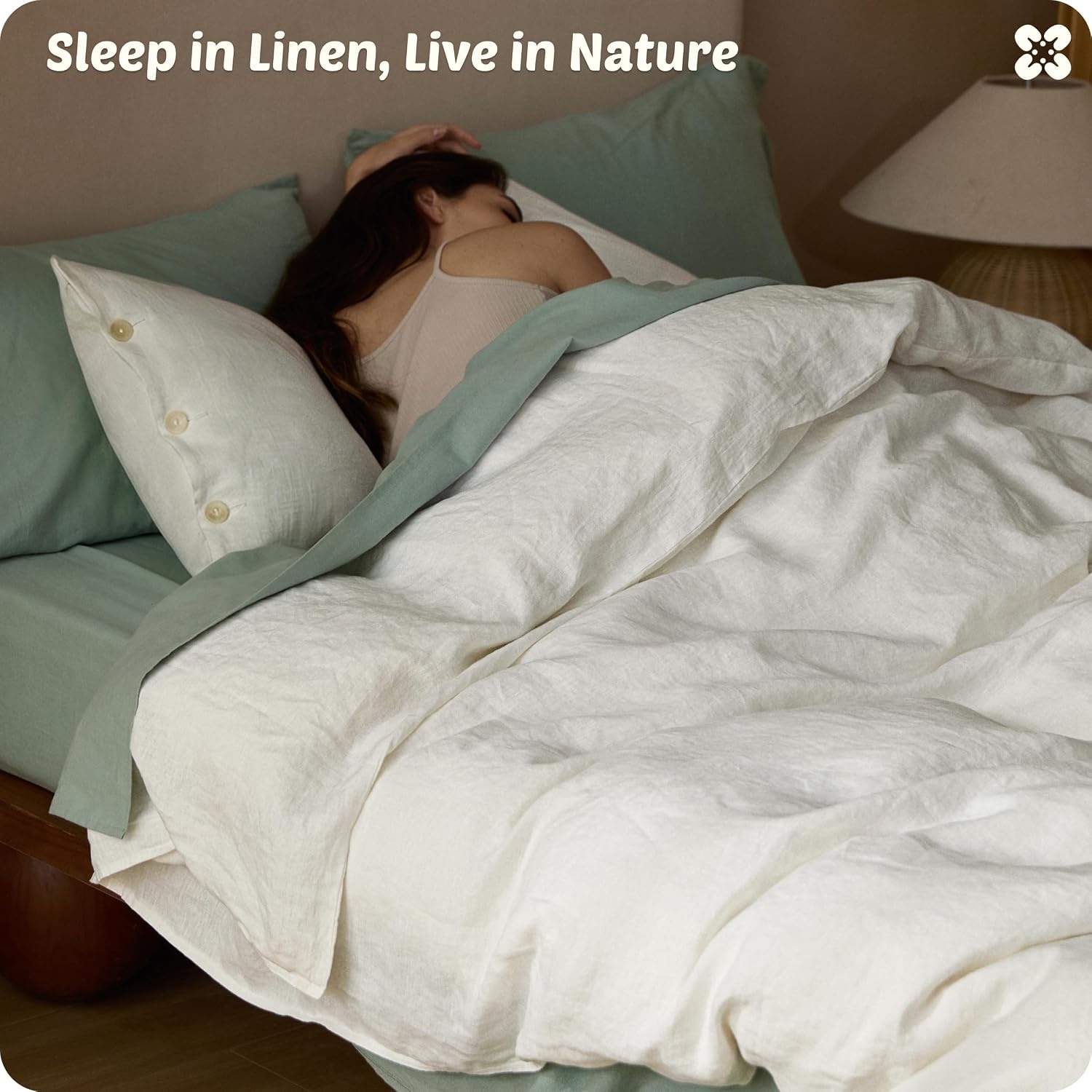 image:imageBedsure PureWoven 100 Cotton Muslin Duvet Cover Queen Gauze Bedding Set11 Linen White No Comforter