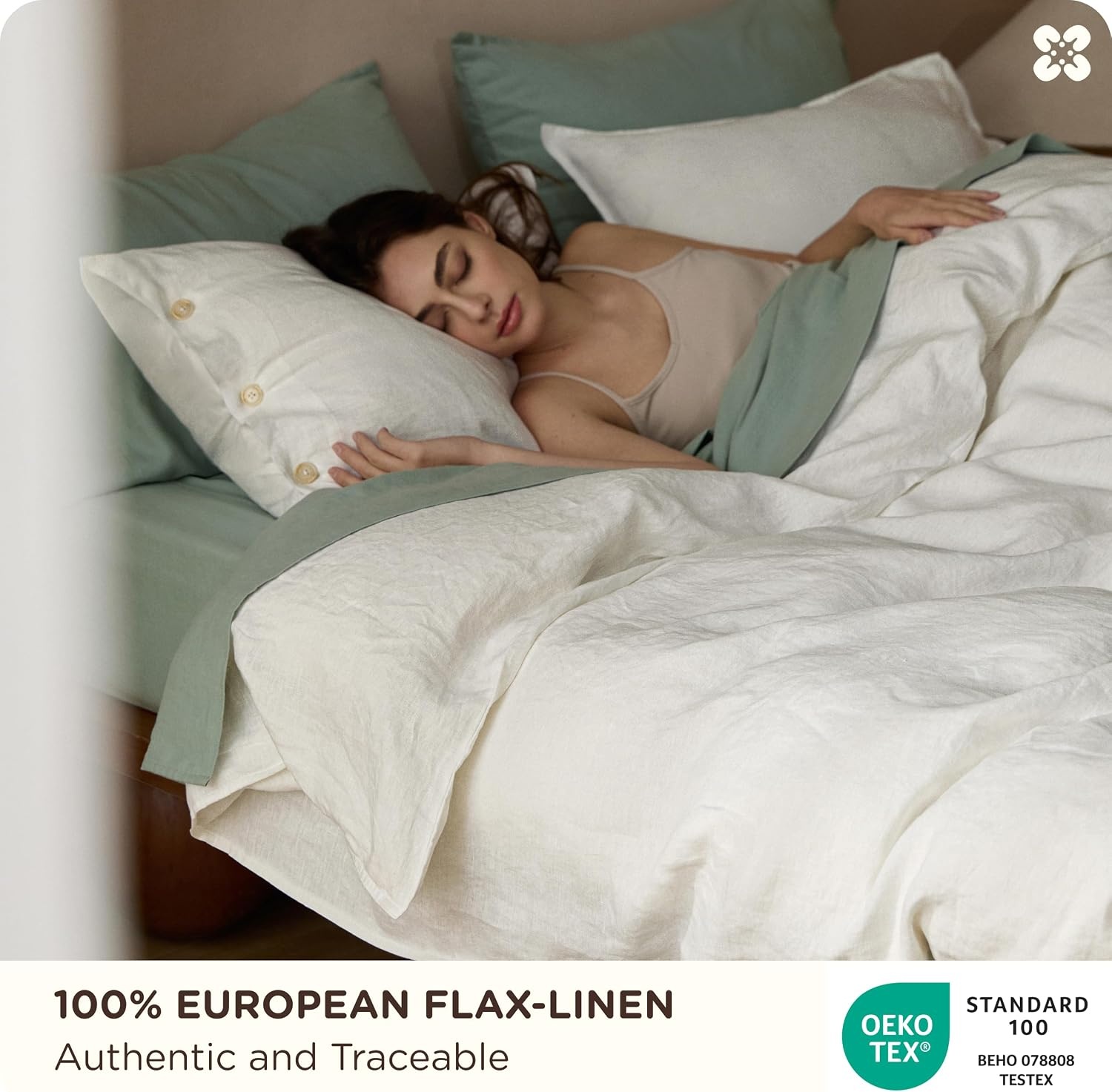 image:imageBedsure PureWoven 100 Cotton Muslin Duvet Cover Queen Gauze Bedding Set11 Linen White No Comforter
