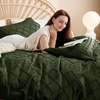 Bedsure Light Pink Boho Duvet Cover Queen, Soft Vintage Embroidery(03 – Olive Green)