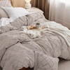 Bedsure Light Pink Boho Duvet Cover Queen, Soft Vintage Embroidery(04 – Linen)