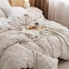 Bedsure Light Pink Boho Duvet Cover Queen, Soft Vintage Embroidery(06 – Beige)