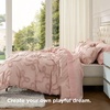 Bedsure Light Pink Boho Duvet Cover Queen, Soft Vintage Embroidery(08 – Rose Pink)