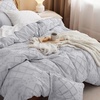 Bedsure Light Pink Boho Duvet Cover Queen, Soft Vintage Embroidery(16 – Light Grey)