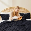 Bedsure Light Pink Boho Duvet Cover Queen, Soft Vintage Embroidery(19 – Black)
