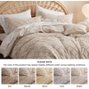 Bedsure Light Pink Boho Duvet Cover Queen, Soft Vintage Embroidery(22 – Khaki)