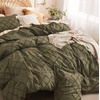 Bedsure Light Pink Boho Duvet Cover Queen, Soft Vintage Embroidery(23 – Dark Green)