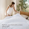 Bedsure Prewashed Duvet Cover Only, Cotton-Like Feel, White, Queen(03 – Bright White (Only Duvet Cover))