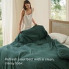 Bedsure Prewashed Duvet Cover Only, Cotton-Like Feel, White, Queen(04 – Forest Green (Only Duvet Cover))