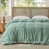 Bedsure Prewashed Duvet Cover Only, Cotton-Like Feel, White, Queen(04 – Sage Green (Only Duvet Cover))