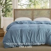 Bedsure Prewashed Duvet Cover Only, Cotton-Like Feel, White, Queen(05 – Dusty Blue (Only Duvet Cover))