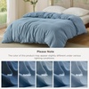 Bedsure Prewashed Duvet Cover Only, Cotton-Like Feel, White, Queen(05 – Dusty Blue (Only Duvet Cover))