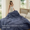 Bedsure Prewashed Duvet Cover Only, Cotton-Like Feel, White, Queen(05 – Navy (Only Duvet Cover))
