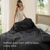 Bedsure Prewashed Duvet Cover Only, Cotton-Like Feel, White, Queen(07 – Black (Only Duvet Cover))