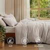Bedsure PureWoven 100% Cotton Muslin Duvet Cover Queen Gauze Bedding Set(06 – Cooling Muslin Oat Milk (No Comforter))