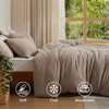 Bedsure PureWoven 100% Cotton Muslin Duvet Cover Queen Gauze Bedding Set(09 – Cooling Muslin Khaki (No Comforter))