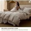 Bedsure PureWoven 100% Cotton Muslin Duvet Cover Queen Gauze Bedding Set(12- Linen (No Comforter))