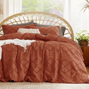 Bedsure Light Pink Boho Duvet Cover Queen, Soft Vintage Embroidery(10 – Terracotta)