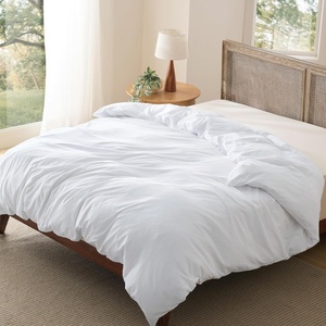 Bedsure Prewashed Duvet Cover Only, Cotton-Like Feel, White, Queen(03 – Bright White (Only Duvet Cover))