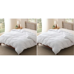 Bedsure Prewashed Duvet Cover Only, Cotton-Like Feel, White, Queen(White)