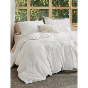 Bedsure PureWoven 100% Cotton Muslin Duvet Cover Queen Gauze Bedding Set(08 – Cooling Muslin White (No Comforter))