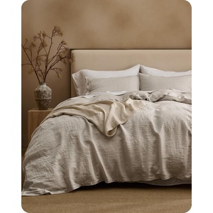 Bedsure PureWoven 100% Cotton Muslin Duvet Cover Queen Gauze Bedding Set(12- Linen (No Comforter))